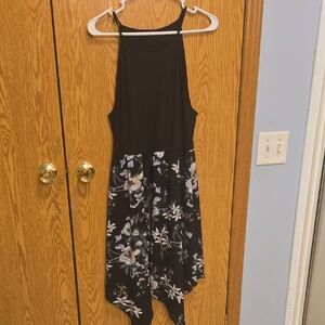 Floral Black and White Dress